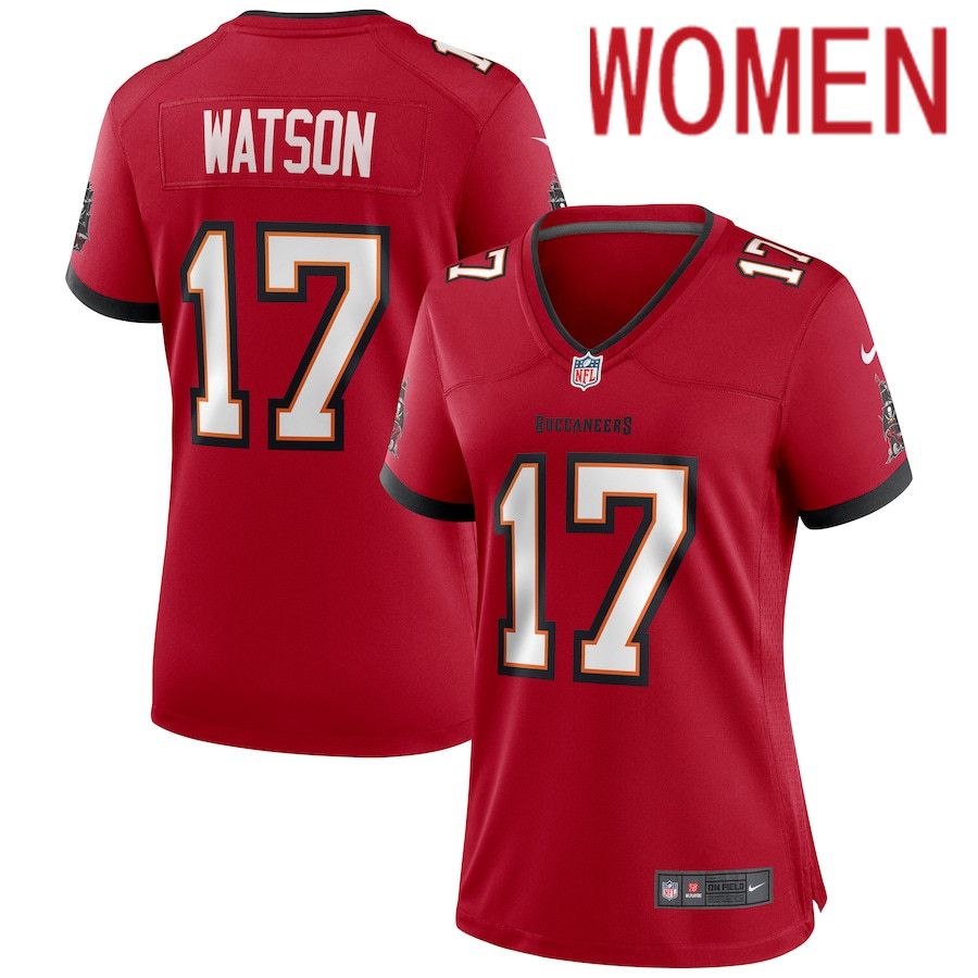 Women Tampa Bay Buccaneers #17 Justin Watson Nike Red Game NFL Jersey->women nfl jersey->Women Jersey